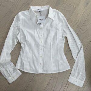 Princess Polly Classic White Button-Up Shirt